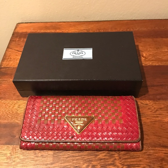 Prada Handbags - Parda vintage weave wallet
